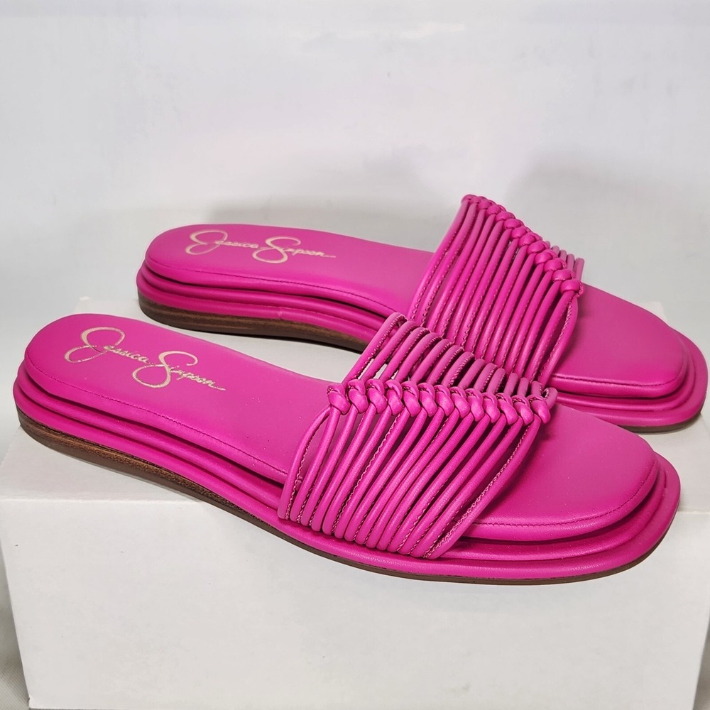 Jessica Simpson Belarina Sandals Women Size 7.5 Lovely Lilac Strappy Slide Flat